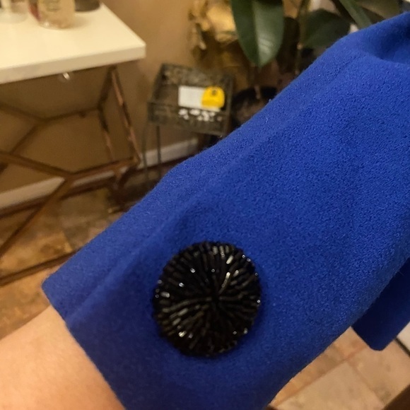 NOLAN MILLER RIYAL BLUE 100% WOOL BEADED BLAZER SIZE 12 - Picture 6 of 9